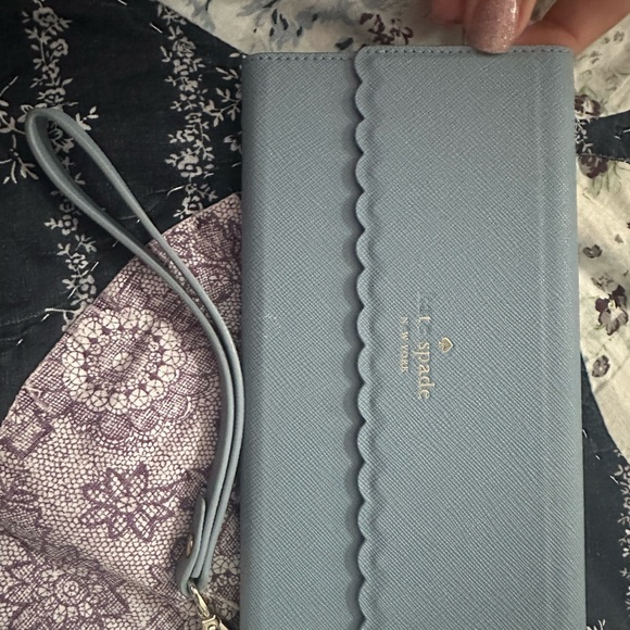 kate spade Handbags - Kate Spade Light Blue Scalloped Wristlet